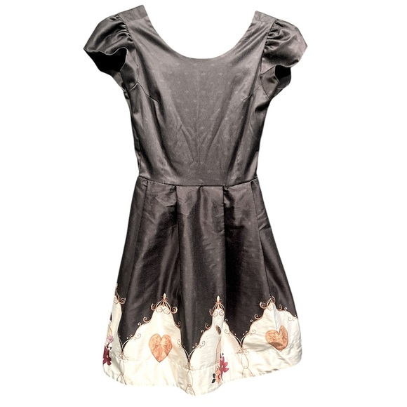 Vintage-Inspired 1950s Party Dress - Black & Gray Polka Dot , size small - Picture 1 of 7